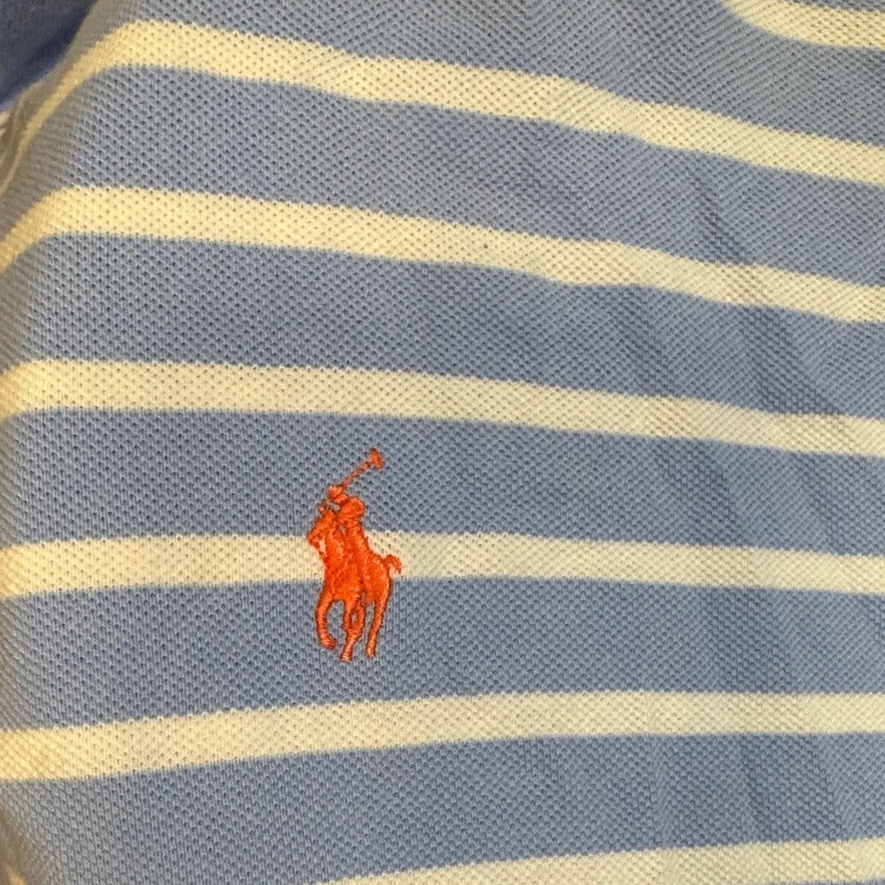 Polo by Ralph Lauren Light Blue and White Striped Shirt - Picture 4 of 4